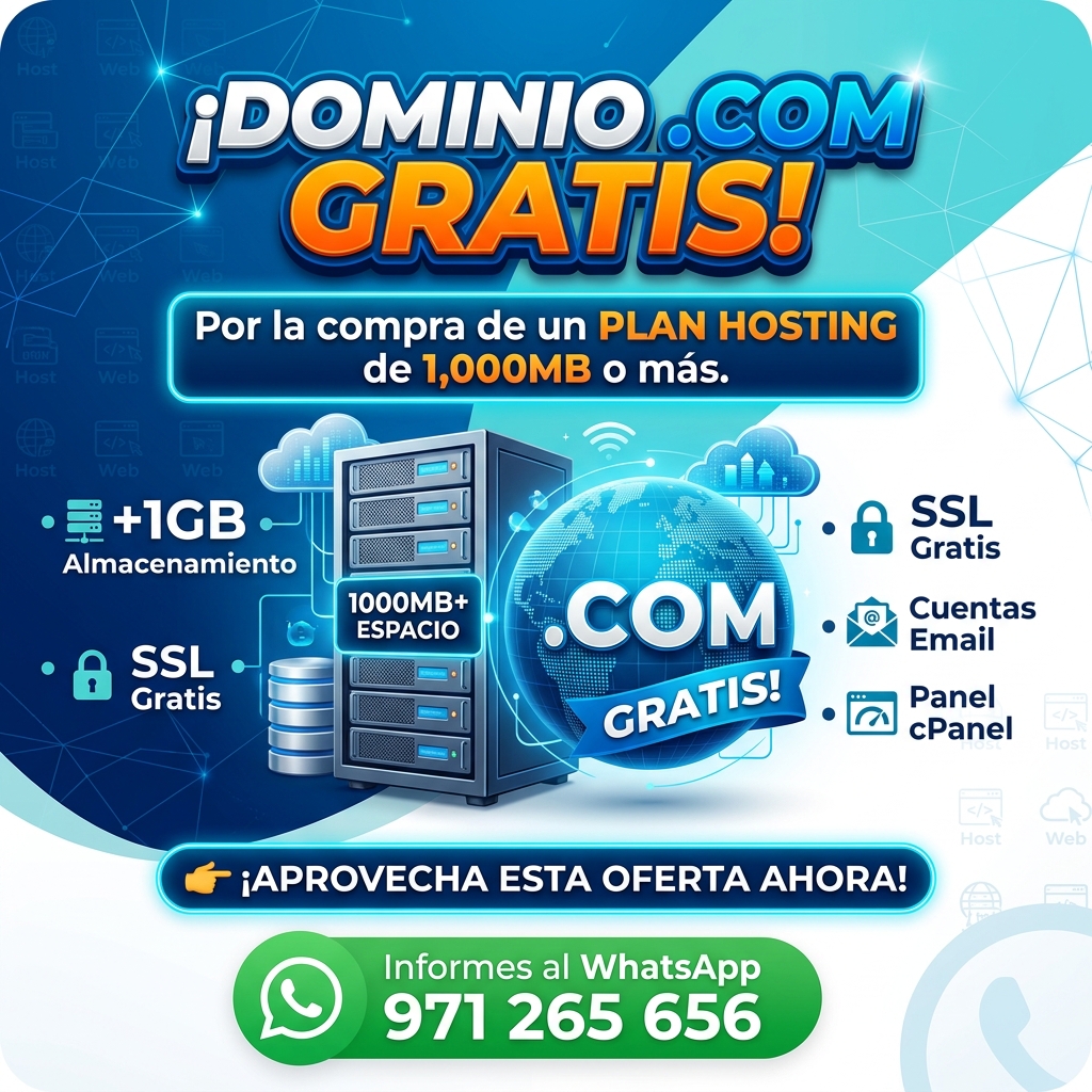 Dominio .COM Gratis